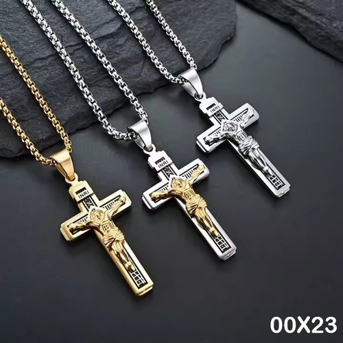 Kreuz halskette edelstahl - kreuz,