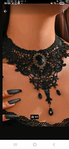 Schwarze spitzen choker - schwarze, spitzen-choker