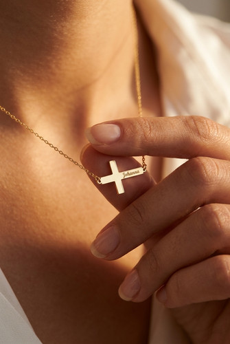 Personalized 14k gold cross - 14k,
