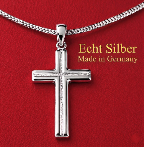Kreuz anhänger mit kette echt - kette,