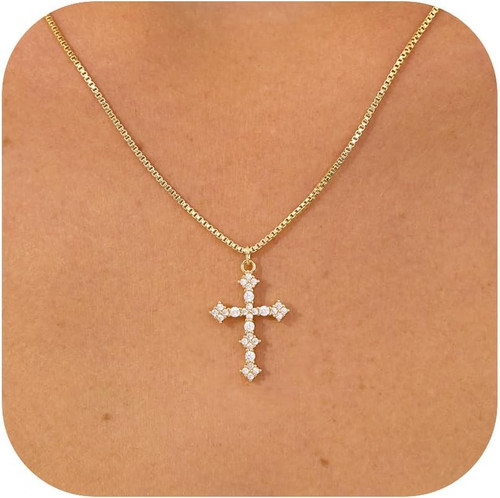 Kreuz kette damen - kreuz, gold