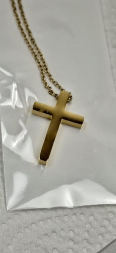 Edelstahl kette mit kreuz - mit,