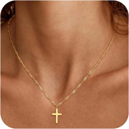 Kreuz kette damen karat - damen,