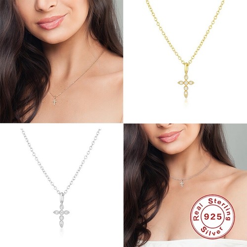 Damen halskette kreuz zirkon - damen,