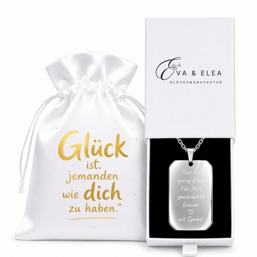Kette mit gravur - gravur, „glück