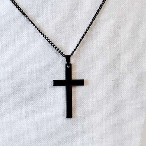 Schwarze edelstahl halskette - schwarze,