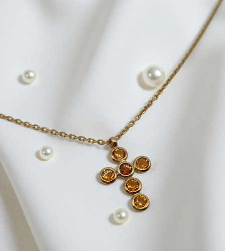 Kreuz cubic zirkonia orange - cubic,