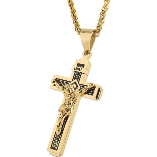Kreuz halskette edelstahl - kreuz,