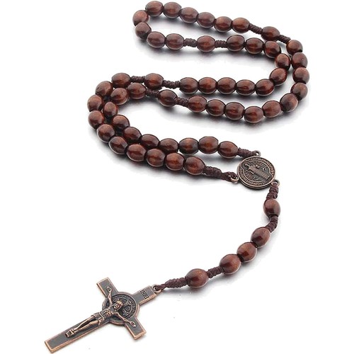 Rosenkranz kette holz kreuz - holz,
