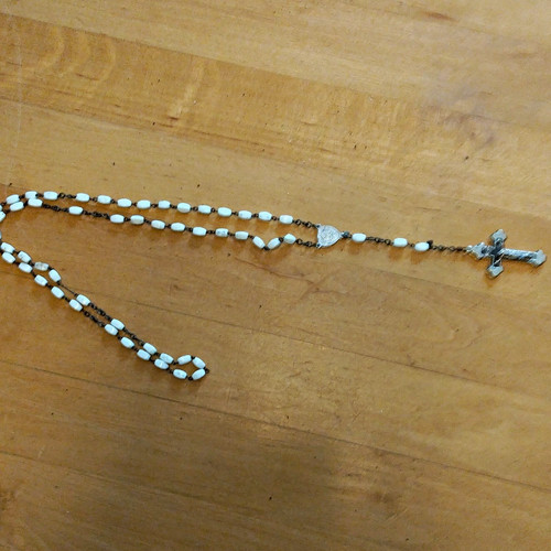 Rosenkranz weiße perlen mit - rosenkranz,