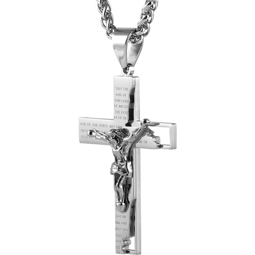 Edelstahl kette kreuz herren - edelstahl,