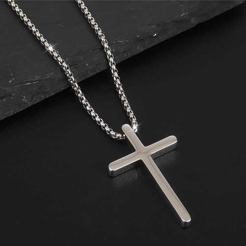 Kreuz halskette aus edelstahl - aus,