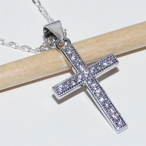 Zirkonia kreuz anhänger - zirkonia,