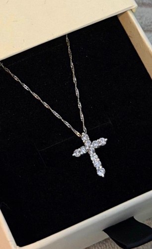 Goldene halskette mit kreuz - halskette,